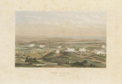 Stampa antica della Battaglia di Oporto "circa 1860