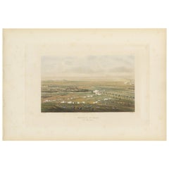 Grabado antiguo de la Batalla de París, hacia 1860
