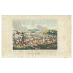 Used Print of the Battle of Waterloo by Evans '1816'