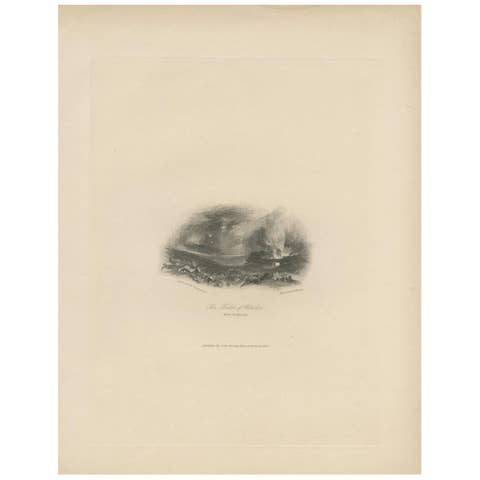 Antique Print of the Battle of Waterloo by Murray, '1833'