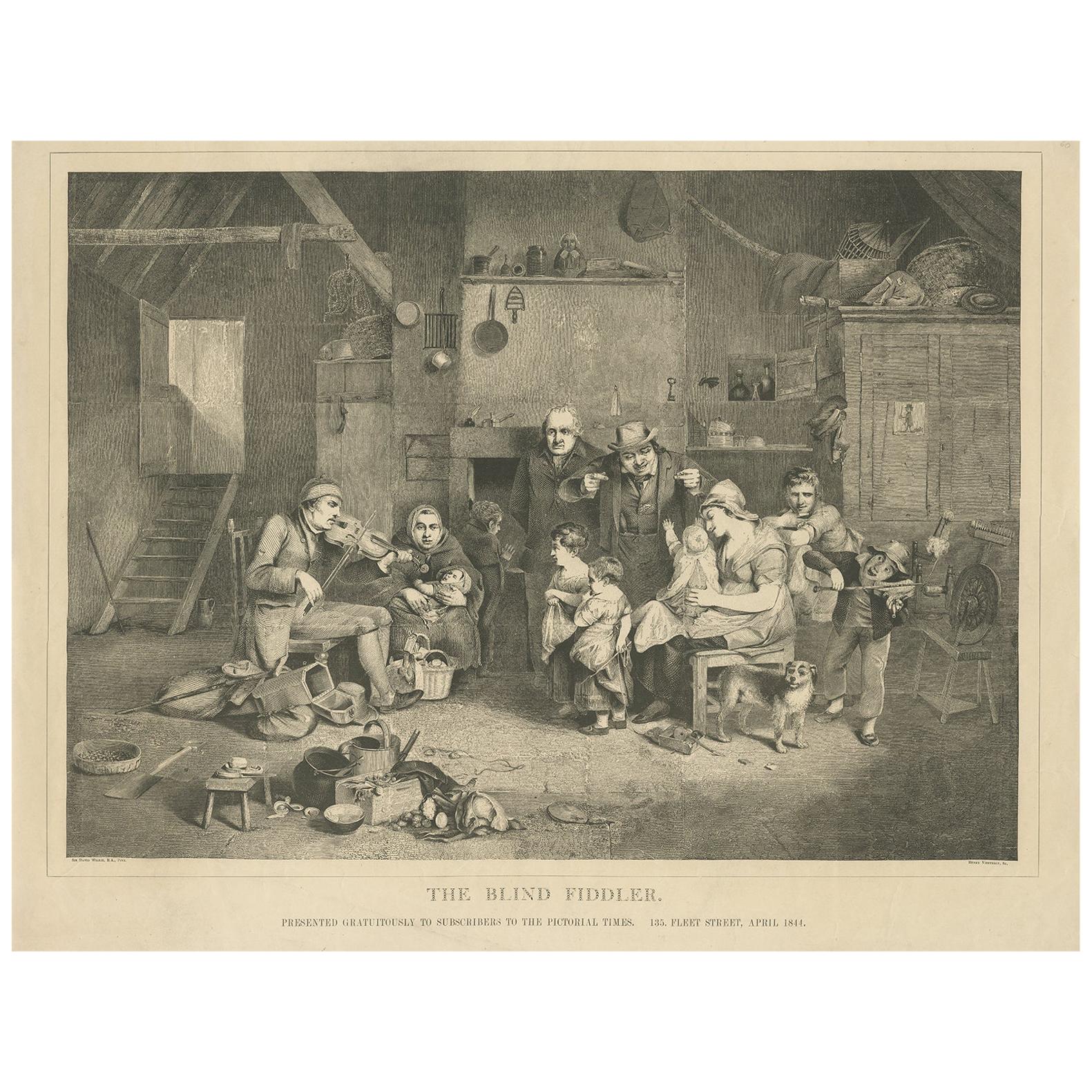 Impression ancienne de The Blind Fiddler par Vizetelly, « 1844 »