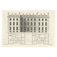 Impression ancienne du Bold Hall dans le Warwickshire en Angleterre, 1714