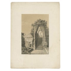 Antiker Druck des Borobudur- Tempelportals in der Nähe von Yogyakarta, Indonesien, um 1880