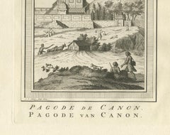 Antique Print of the Canon Pagoda by Van Schley, '1758'