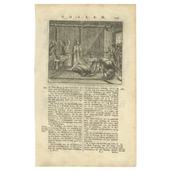 Impression ancienne de la capture du roi de Java par Valentijn, 1726