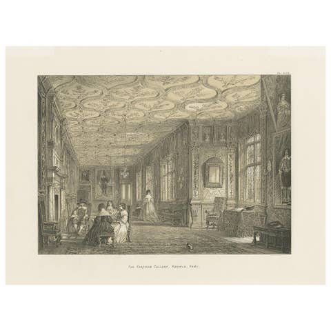 Antique Lithograph Print of The Cartoon Gallery, Circa 1870