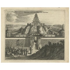 Antique Print of the Castle of the Shogun of Firando in Japan, 1669 Antique Print of the Castle of the Shogun of Firando in Japan, 1669