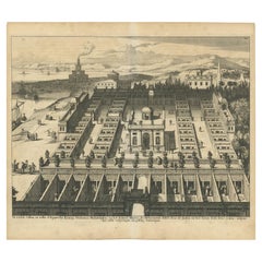 Impression ancienne des cellules sur l'île de Pharos, 1690