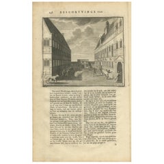 Antique Print of the Central Court of Batavia Castle by Valentijn '1726'