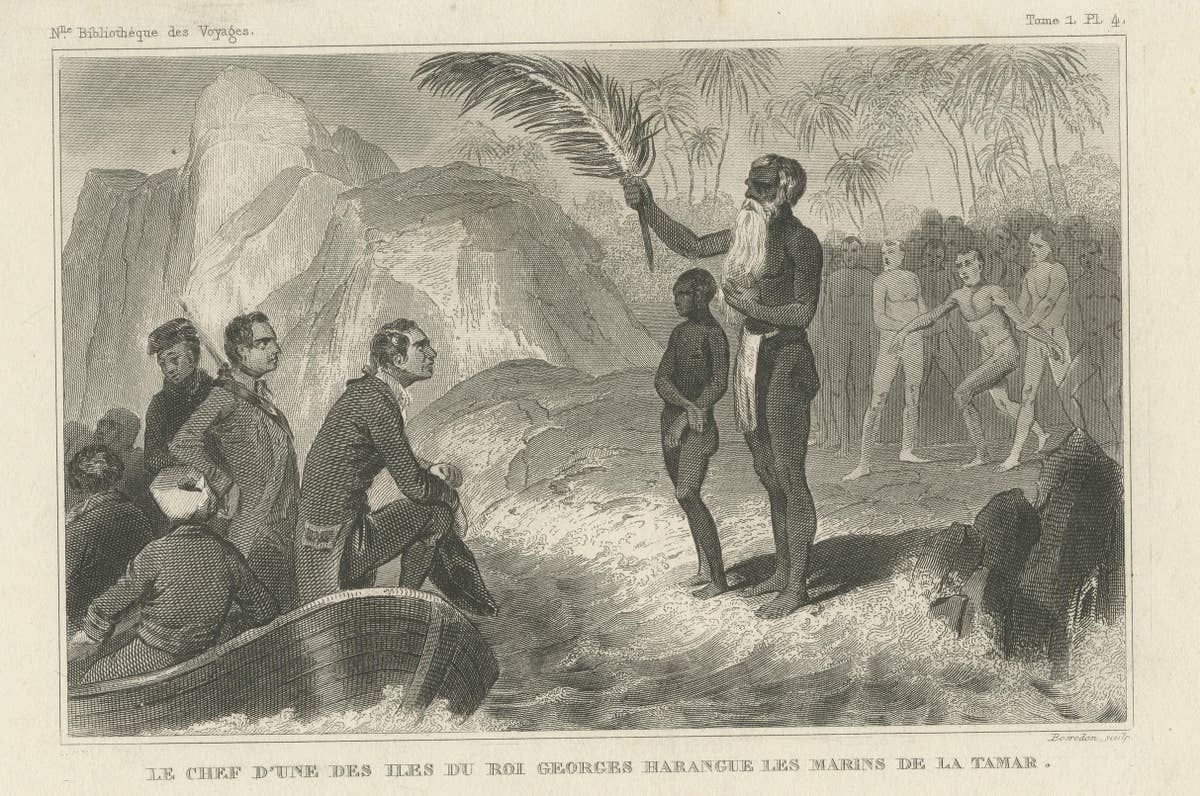 Antique Print of the Chief of One of the King George Islands