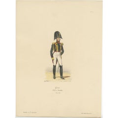 Antique Print of the Chief of the French Battalion, 1890
