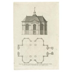 Antique Print of the Church of Leiden by Van Mieris, 1784