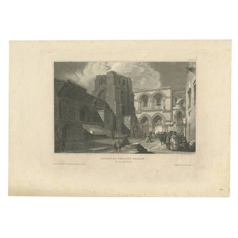 Antique Print of the Church of the Holy Sepulchre, 1836