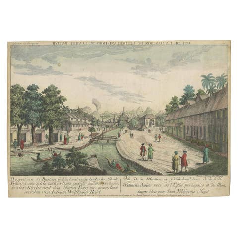 Antique Print of the Church Seen from Bastion Gelderland by Habermann, 'c.1770'
