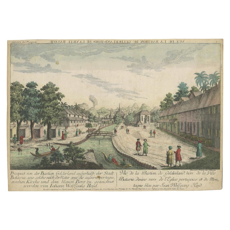 Antique Print of the Church Seen from Bastion Gelderland by Habermann