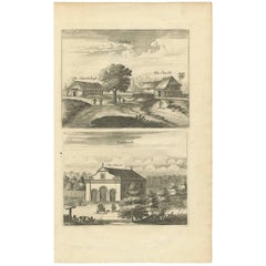Antique Print of the Churches of Cathay and Sundecouli 'Ceylon, Sri Lanka'