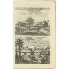 Antique Print of the Churches of Cathay and Waranni in Ceylon 'Sri Lanka', 1703