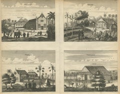 Stampa antica delle chiese di Paneteripoum, Manipay, Changane e Vanarpone