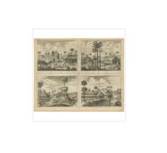 Antique Print of the Churches of Poelepolay, Mogommate, Tambamme and Mulipatto