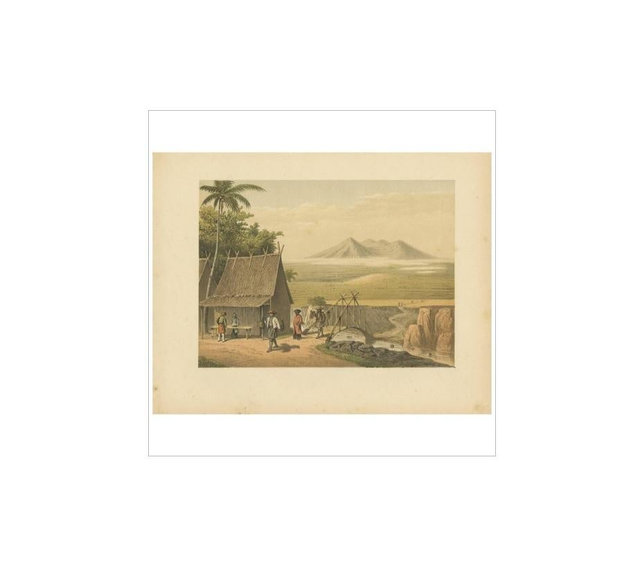 19th Century Antique Print of the Cipancar River ‘Java’ by M.T.H. Perelaer, 1888 For Sale