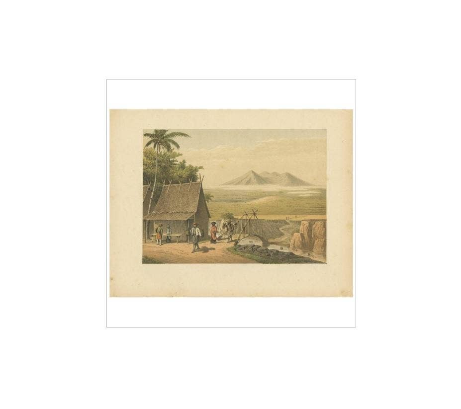 Antique Print of the Cipancar River ‘Java’ by M.T.H. Perelaer, 1888