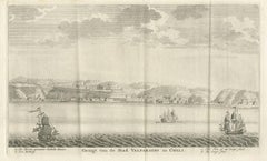 Antique Print of the City and Port of Valparaíso, Chile by Tirion '1767'