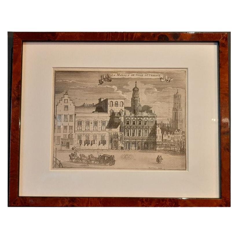 Antique Print of the City Hall of Utrecht in The Netherlands, 1697 For Sale