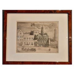 Antique Print of the City Hall of Utrecht in The Netherlands, 1697