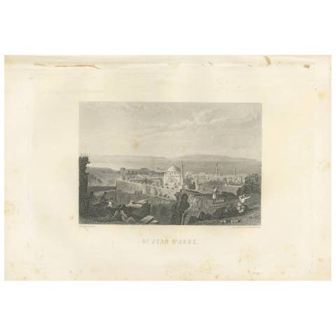 Antique Print of the City of Acre by Grégoire, 1883