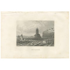 Antique Print of the City of Amsterdam by Grégoire, '1883'
