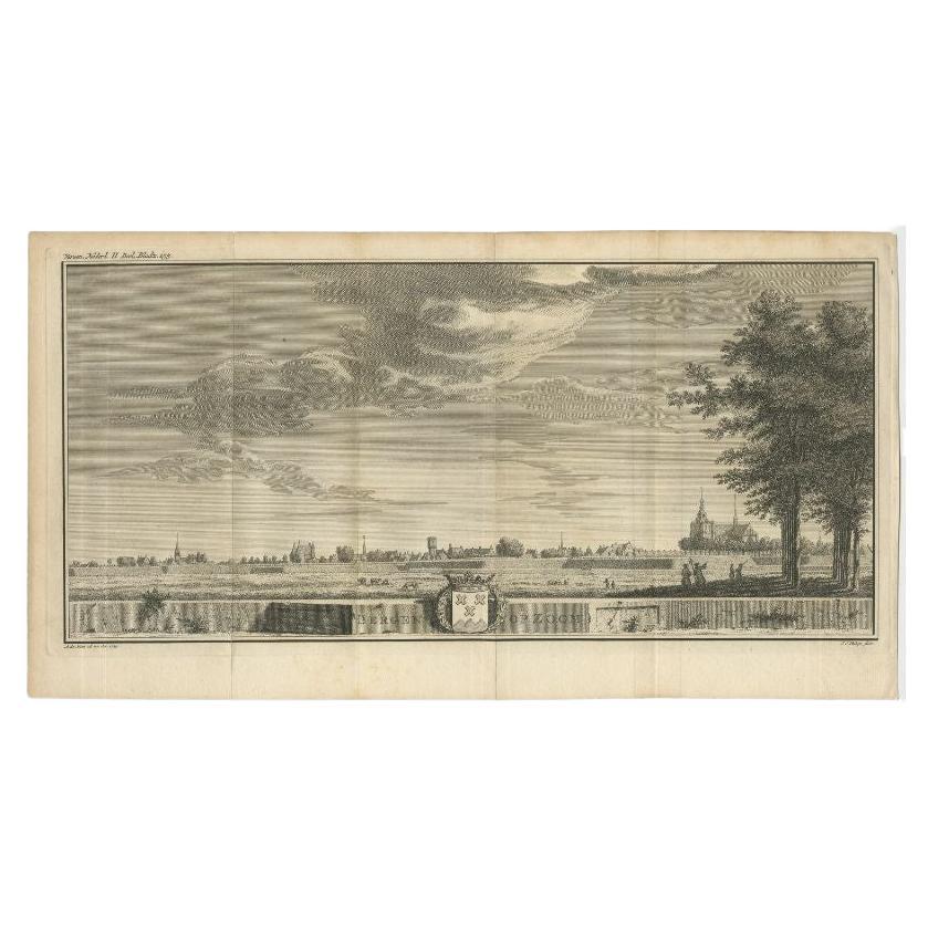 Antique Print of the City of Bergen op Zoom in The Netherlands, c.1745 For Sale