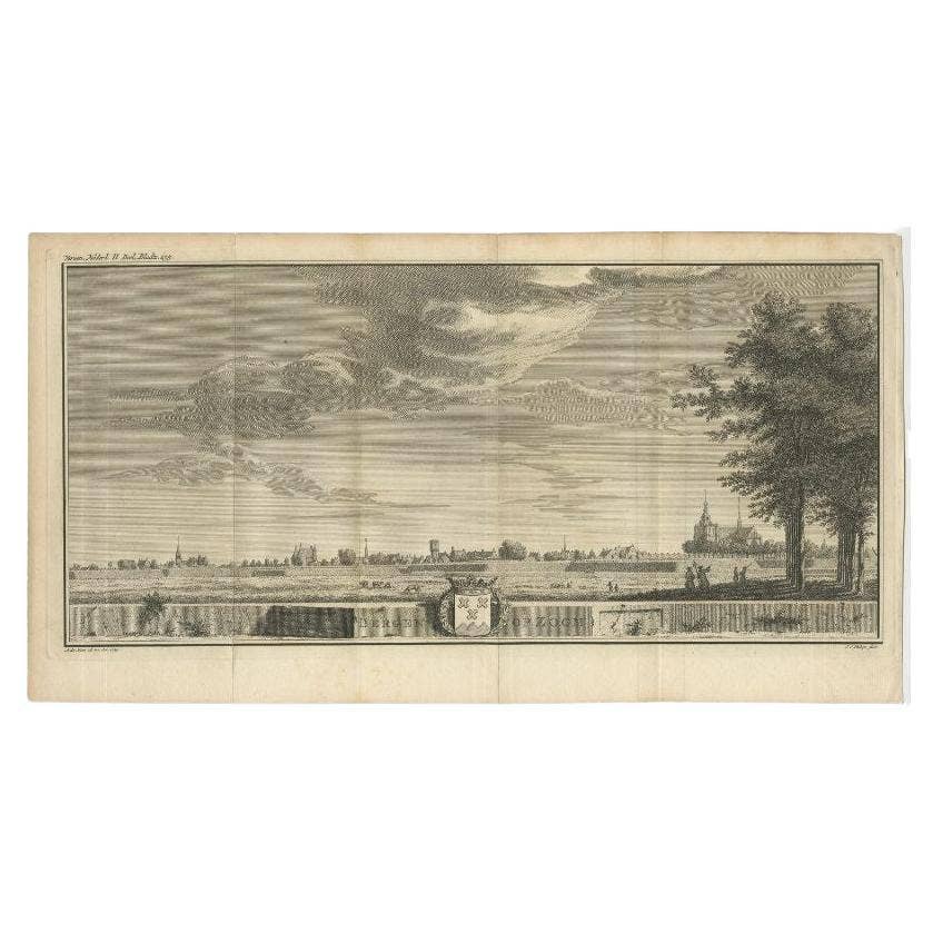 Antique Print of the City of Bergen op Zoom in The Netherlands, c.1745