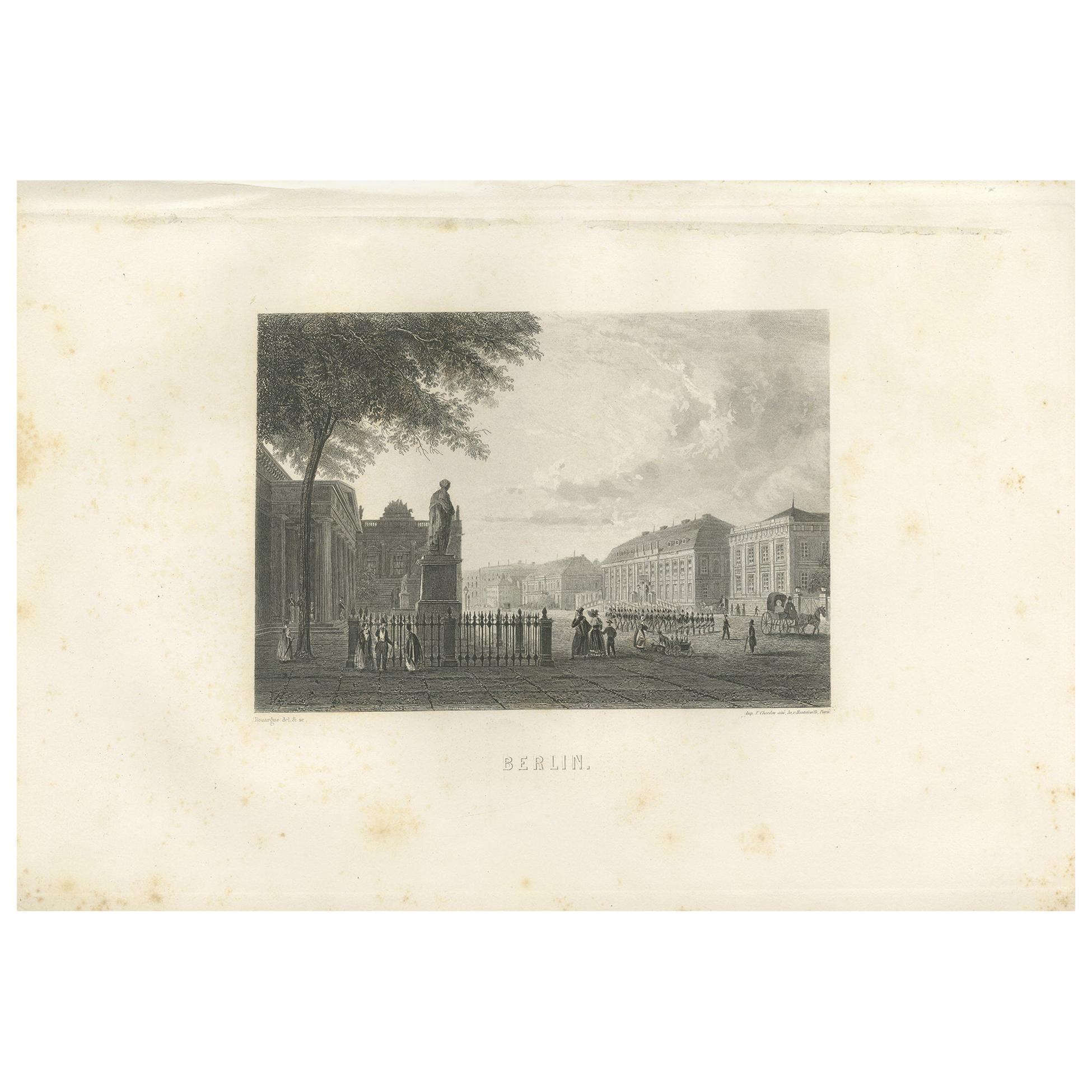 Antique Print of the City of Berlin by Grégoire '1883' For Sale