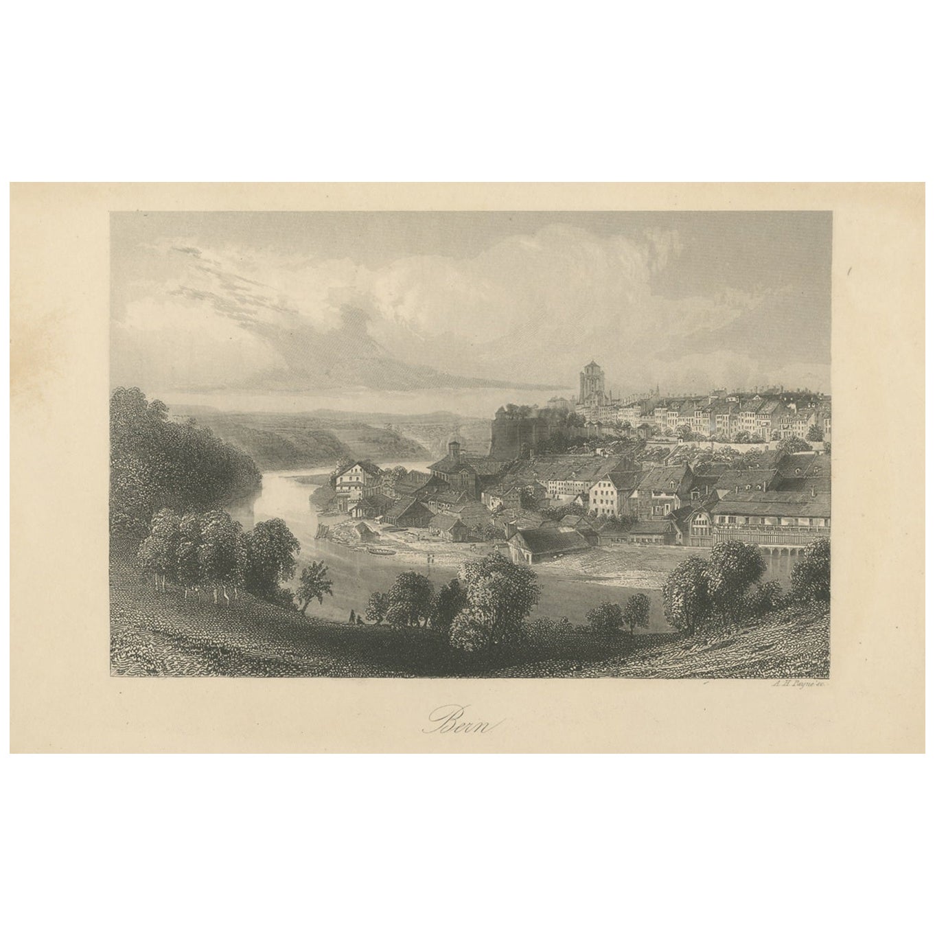 Antiker Druck der Stadt Bern, Schwitzerland