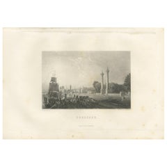 Antiker antiker Druck der Stadt Bordeaux von Grgoire '1883'