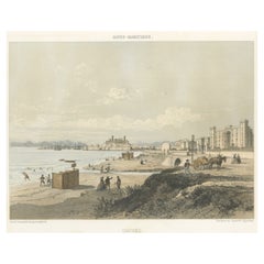 Impression ancienne de la ville de Nantes en France, vers 1865