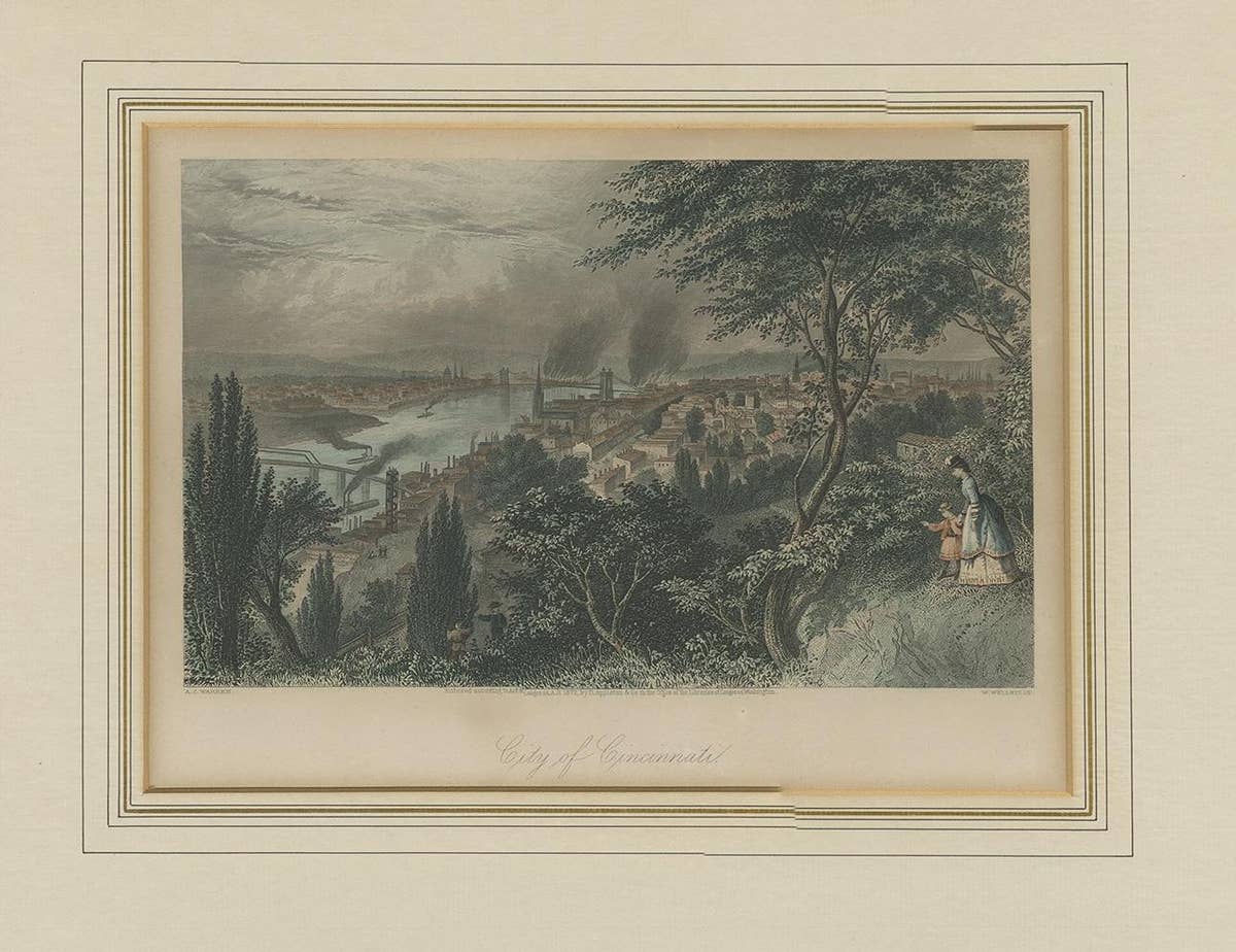 Antique Print of the City of Cincinnati by Appleton, 1872