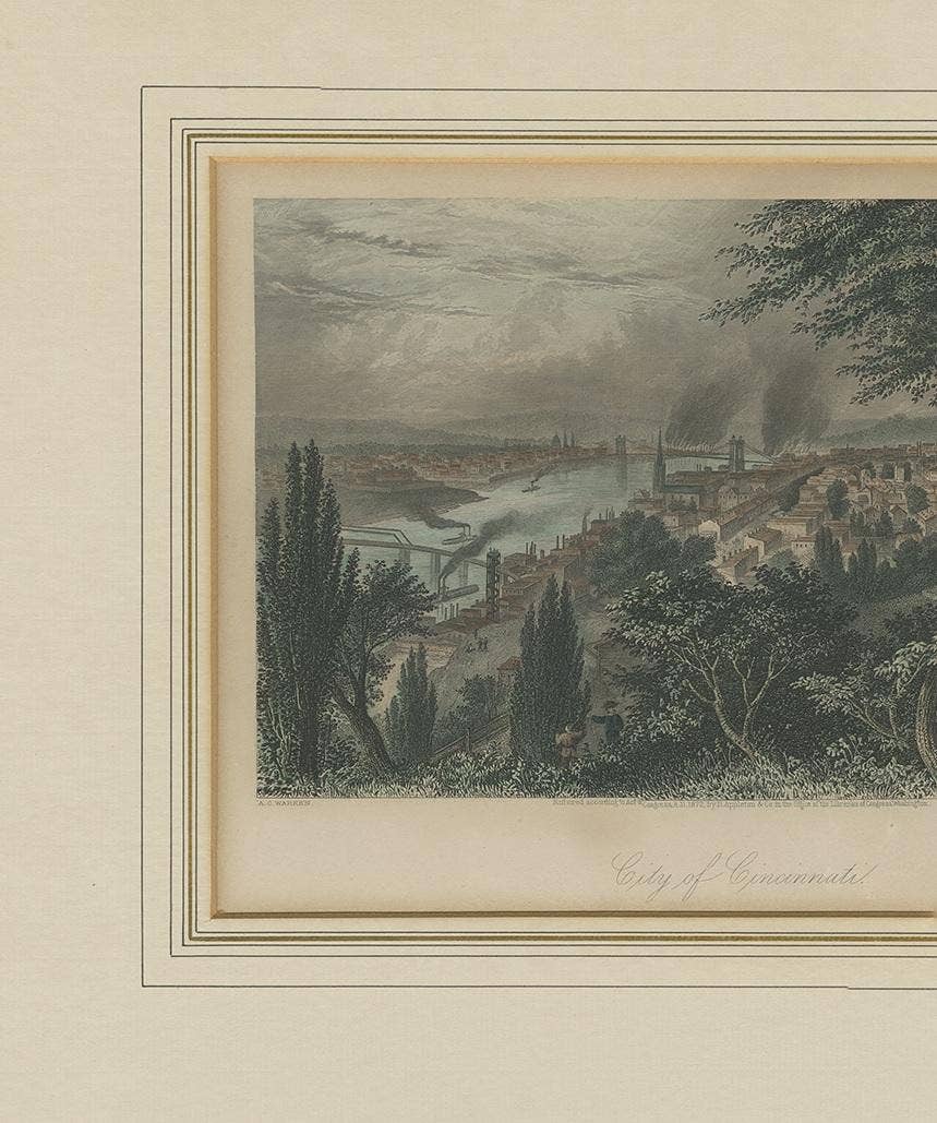 Antique Print of the City of Cincinnati by Appleton, 1872