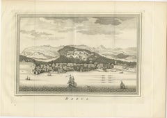 Grabado antiguo de la ciudad de Dabhol, Dabul, India