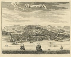 Stampa antica della città di Dabhol (India) di Valentijn (1726)