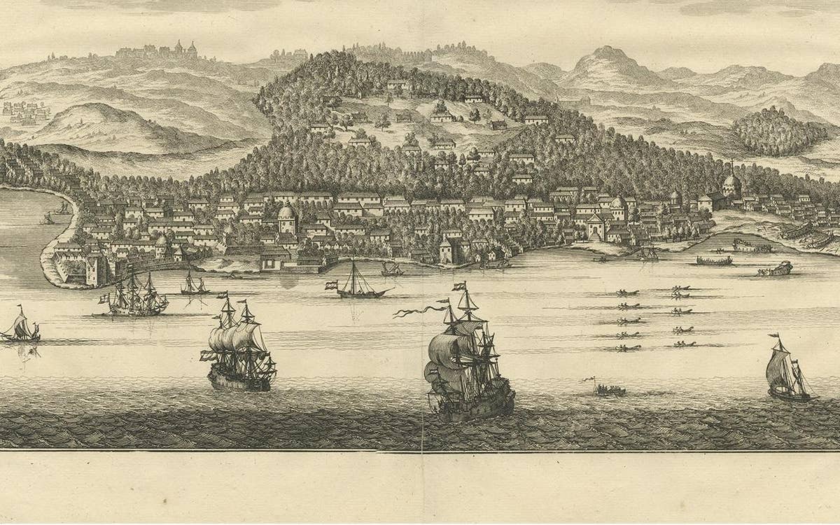 Antique Print of the City of Dabhol 'India' by Valentijn '1726'