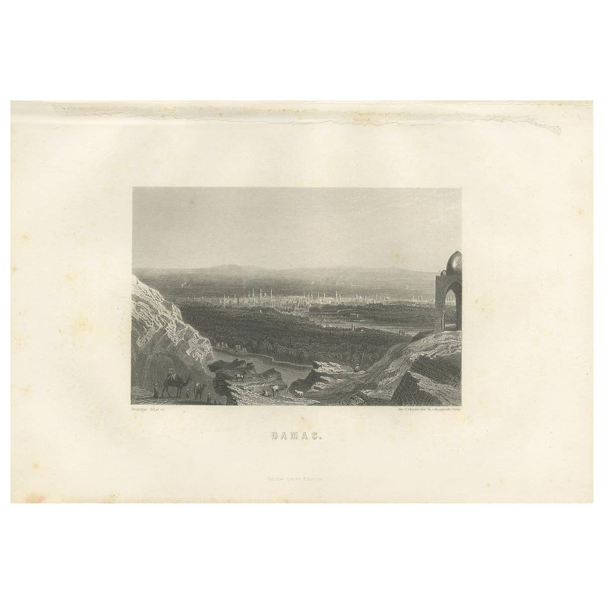 Antique Print of the City of Damas by Grégoire '1883'