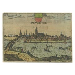 Gravure ancienne de la ville de Deventer par Guicciardini, vers 1620