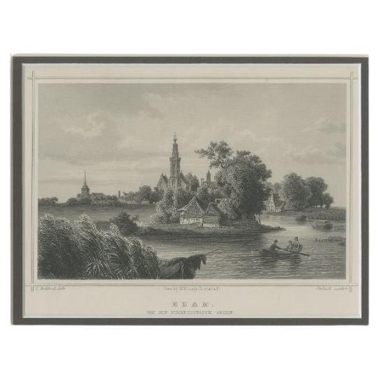 Antique Print of the City of Edam, Famous for its Dutch Cheeses, 1858 For Sale