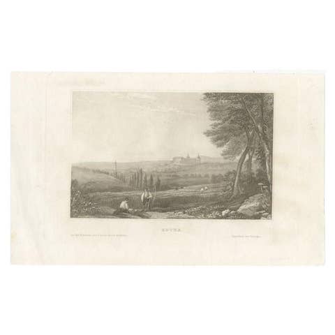 Antique Print of the City of Gotha in Germany, 1835