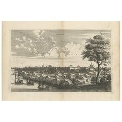 Stampa antica della città di Hoaigan 'Cina' di J. Nieuhof, 1666