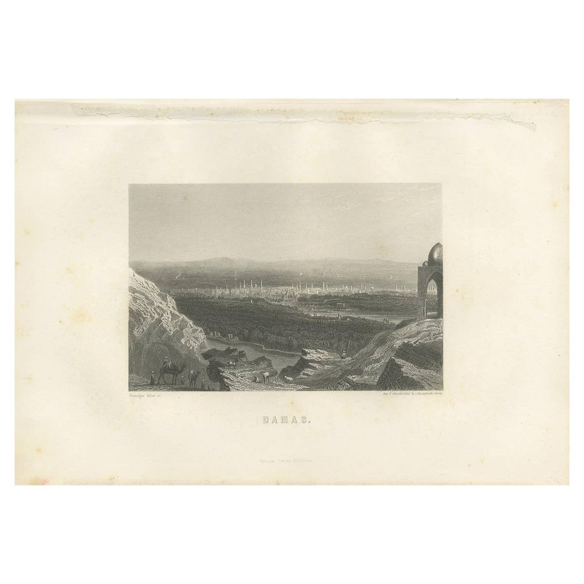 Antique Print of the City of Jerusalem by Grégoire '1883'
