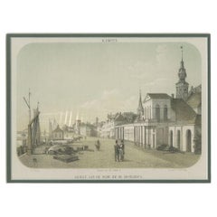 Antique Print of the City of Kampen in the Netherlands, circa 1860