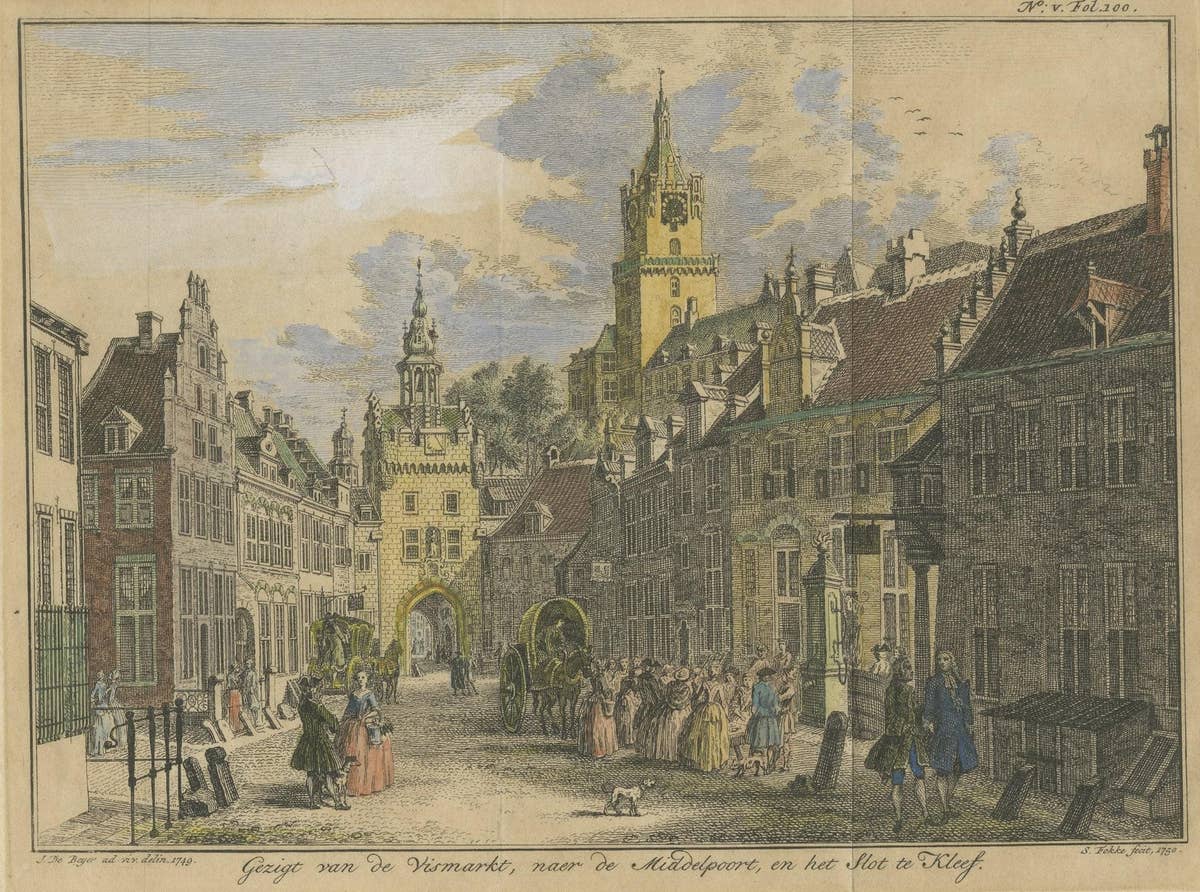 Antique Print of the City of Kleve or Kleef in Germany, 1752