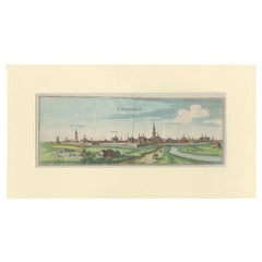 Antique Print of the City of Leeuwarden by Merian, 1659